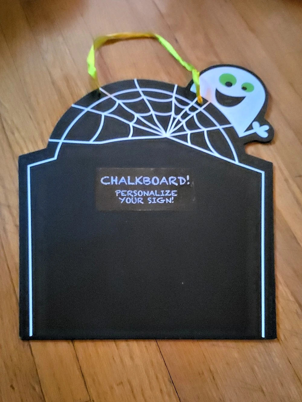 Halloween Spider Chalkboard Sign in Black & Green